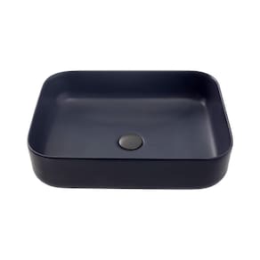 Cuba De Apoio Para Banheiro Retangular Slim Louça Cerâmica 50,5 cm Fluorita Pingoo.casa - Cinza Fosco