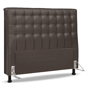 Cabeceira Cama Box Casal Ciara 140cm Botonê com Frame Linho Cacau - Abmaza