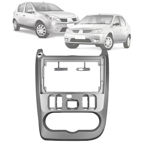 Moldura Painel 2 Din 9" Polegadas Renault Sandero Logan 2008 até 2011