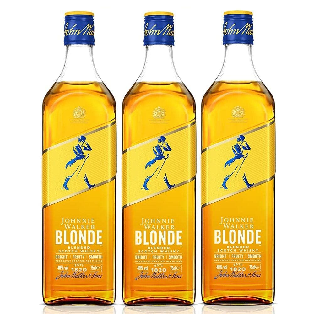 Kit Whisky Johnnie Walker Blonde Scotch 750ml 3 unidades