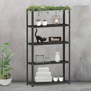 Estante para Livros com Estrutura Metálica 5 Prateleiras Preto