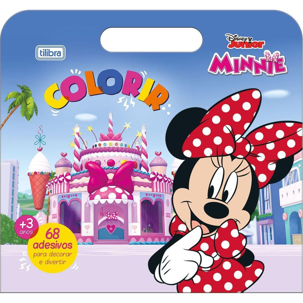 Álbum para Colorir Personagem Maleta Minnie 8 Folhas + 68 Adesivos Tilibra