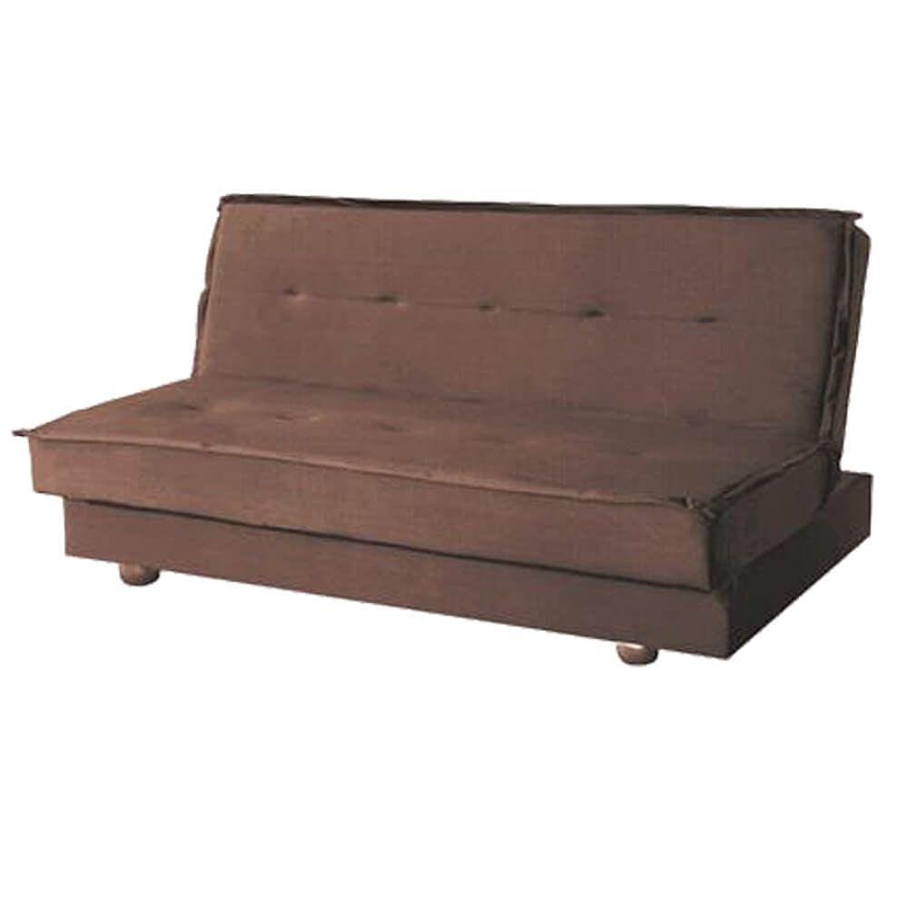 Sofá Cama Diamante 2 Lugares 180cm Aifos Tecido Suede Cor Marrom