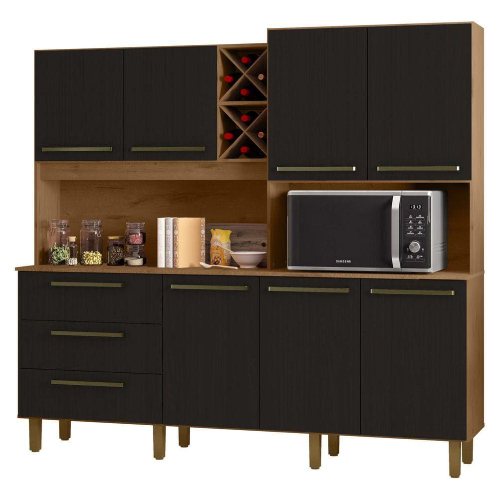 Armário De Cozinha 7 Portas 3 Gavetas