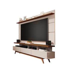 Rack C/ Painel Vivare 1.8 Wood Off White/Freijo-Germai Móveis