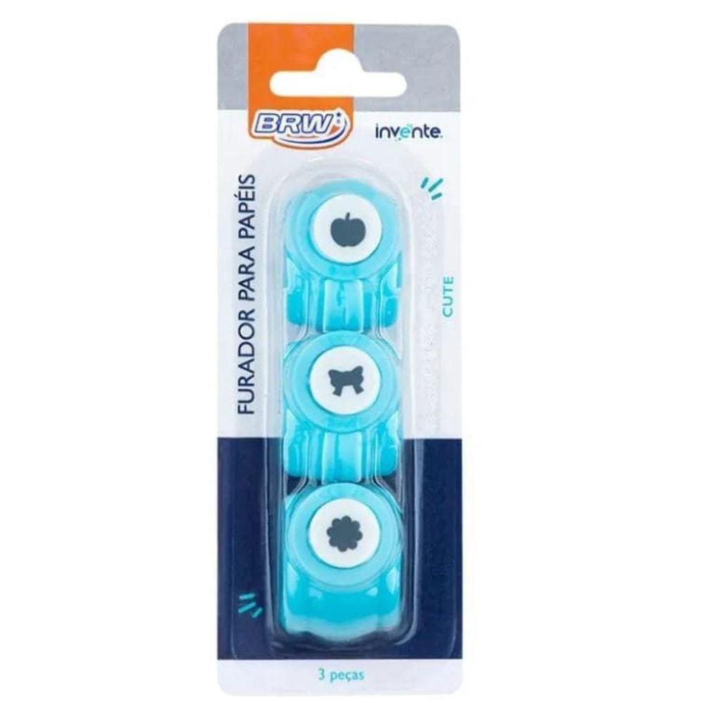Furador De Papel Cute 10Mm Com 3 Peças - Brw