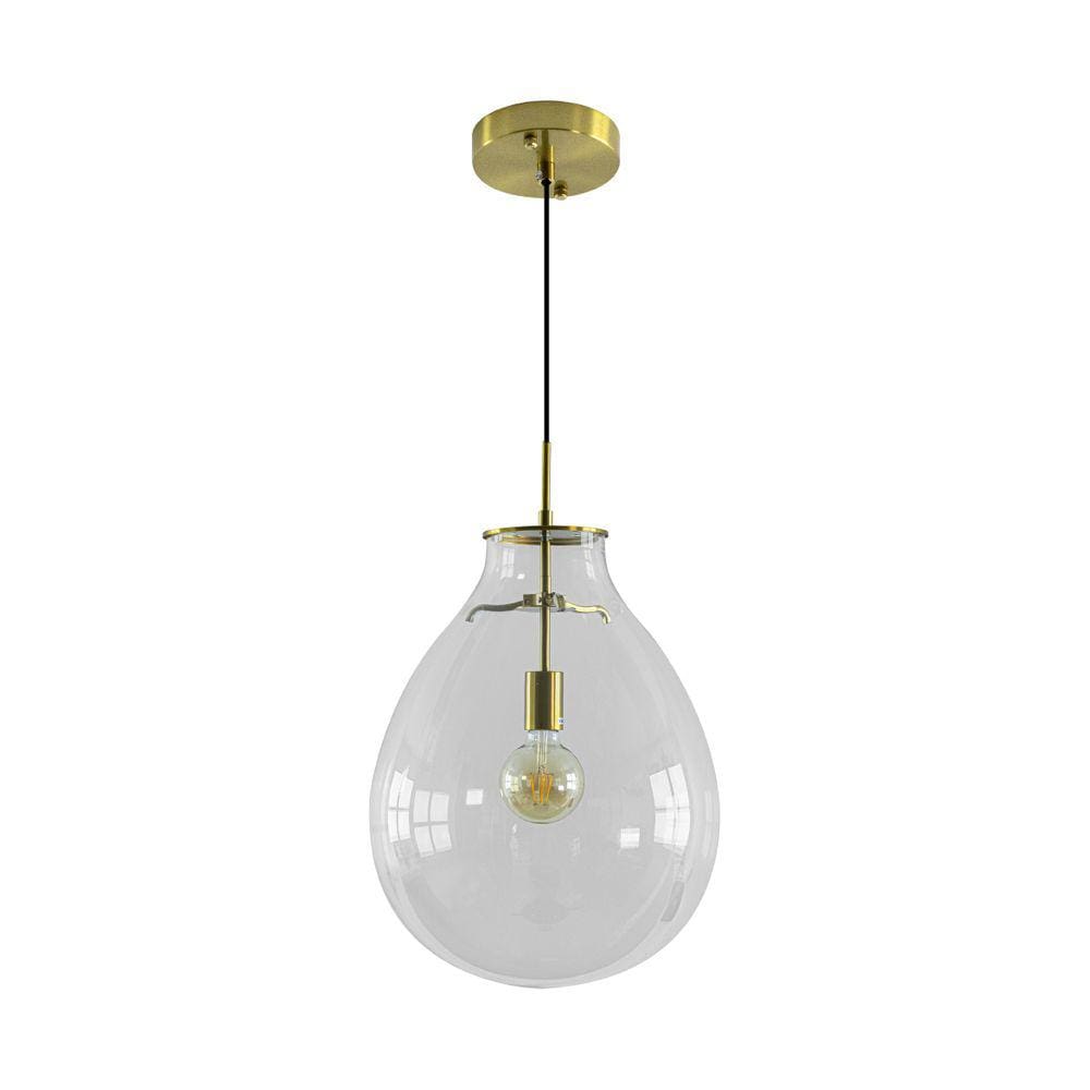 Pendente Caju Dourado Cúpula Vidro 54x40cm E27 Bella St1882