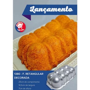 Forma Retangular Decorada Caparroz 1380 - Bolo Caseiro
