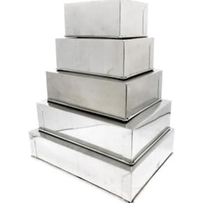 Kit Formas Para Bolo Retangular Manual 5 Peças Alumínio Alta (Para Massas Densas)