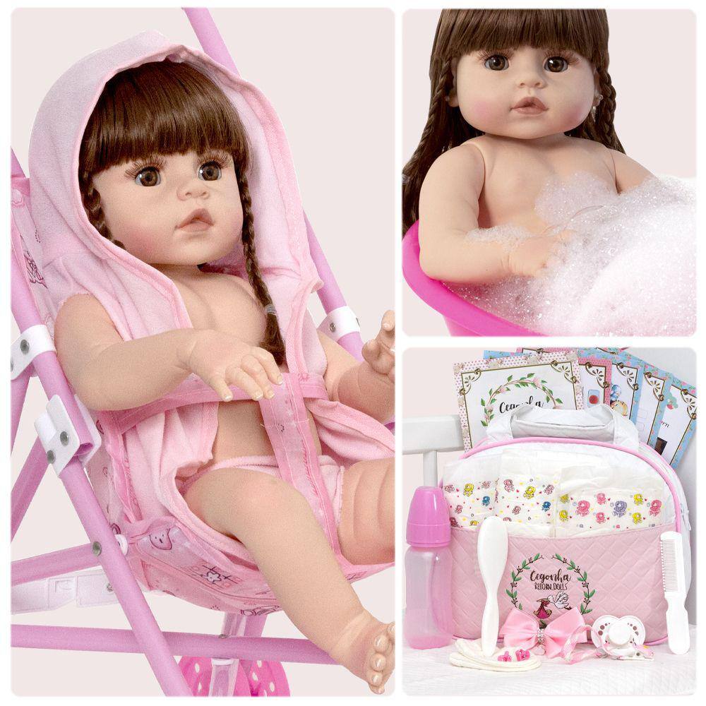 Boneca Reborn Barata 100% Silicone Loira Enxoval Completo - Cegonha Reborn  Dolls - Bonecas - Magazine Luiza