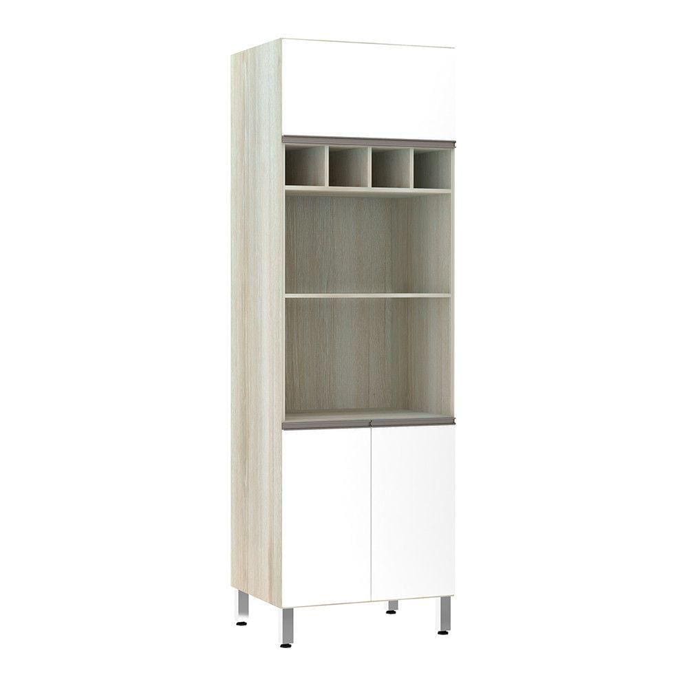 Paneleiro 70 Cm Duplo Nicho Luci Legno Crema Com Branco