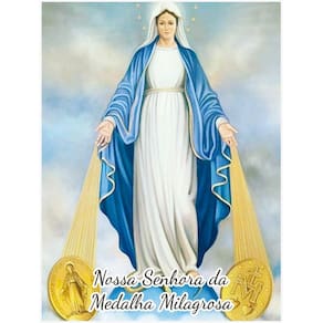 Quadro Nossa Sra. Medalha Milagrosa MDF s/ Moldura (p/ Pendurar) - 30x40 cm