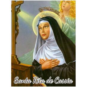 Quadro Santa Rita de Cássia MDF s/ Moldura (p/ Pendurar) - 30x40 cm