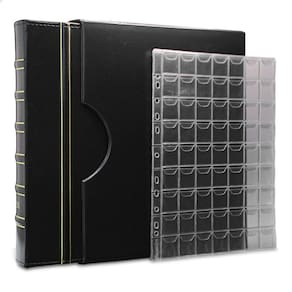 Álbum de Luxo Preto 10 Folhas para 630 Moedas 3BZN G
