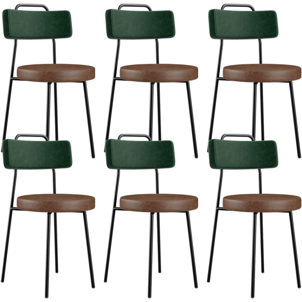 Kit 06 Cadeiras Estofada Para Sala Jantar Barcelona L02 Facto Verde Musgo Couríssimo Marrom - Lyam
