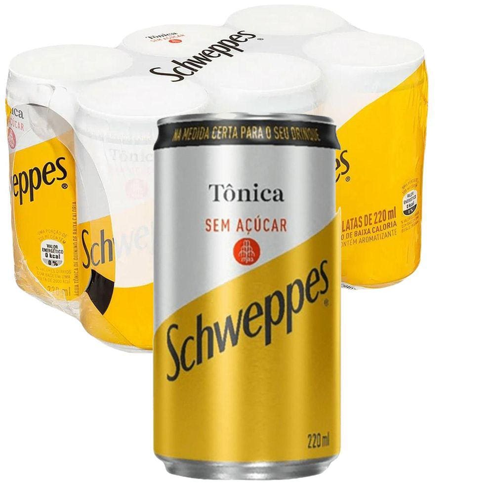 Schweppes Tônica Sem Açúcar 220Ml 6 Latas