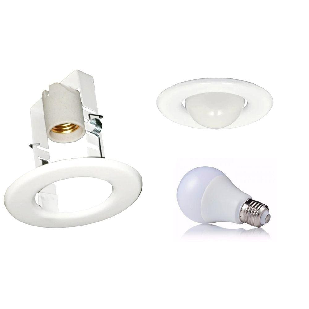 Kit 10 Spot Embutir Gesso E27 Para Lampada Bulbo Led C621