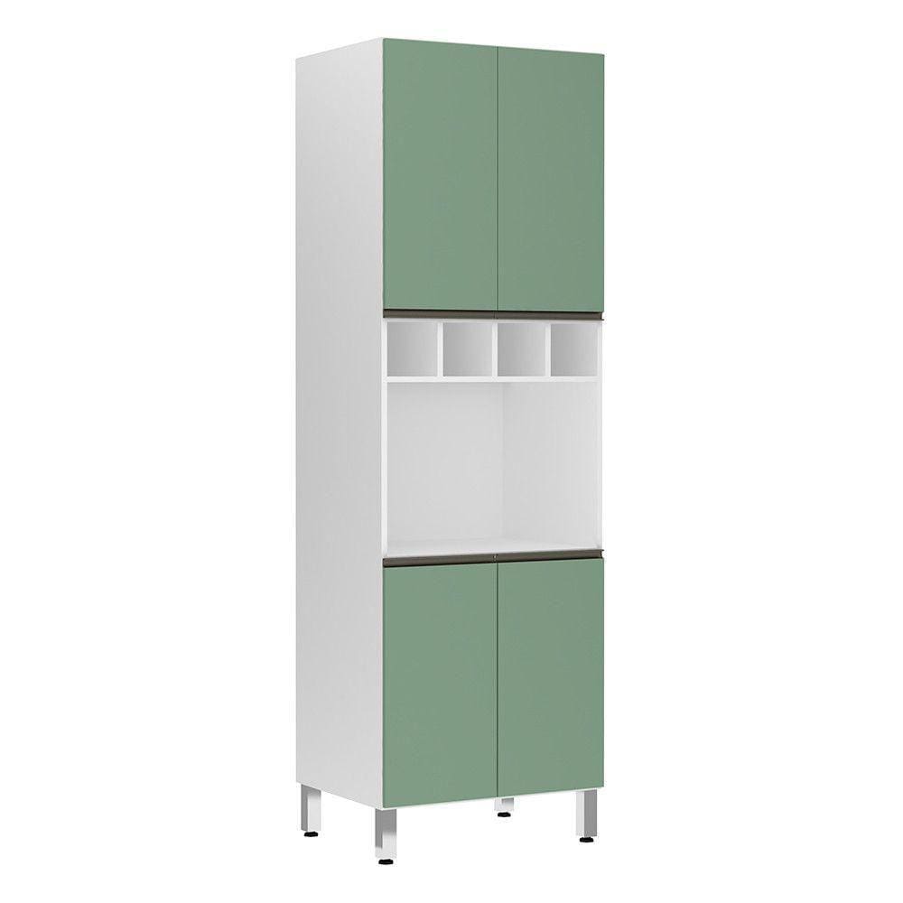 Paneleiro Perola 70 Cm C/ Nicho Microondas Branco C/ Verde