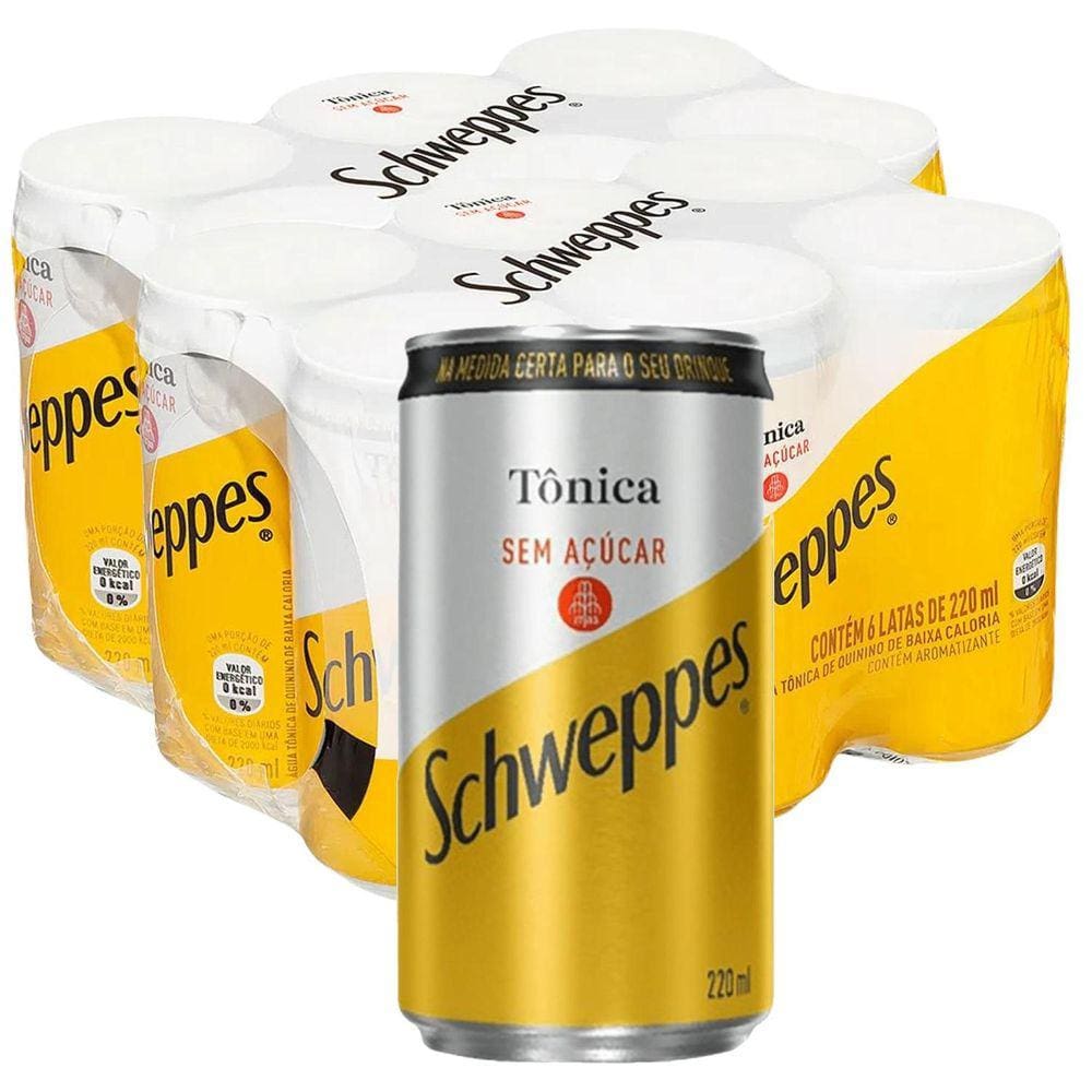 Schweppes Tônica Sem Açúcar 220Ml  12 Latas