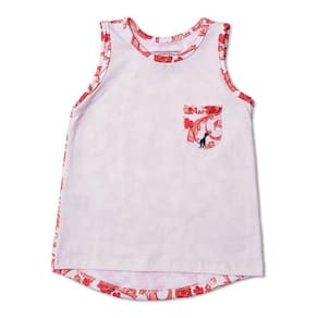 Regata Infantil Com Bolso Floral Laranja Toffee - Nº02