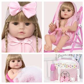 Boneca Bebe Reborn Barata Menina Princesa Enxoval