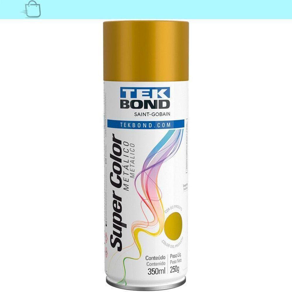 Tinta Super Color Metálico Tekbond 250g 350ml Ouro