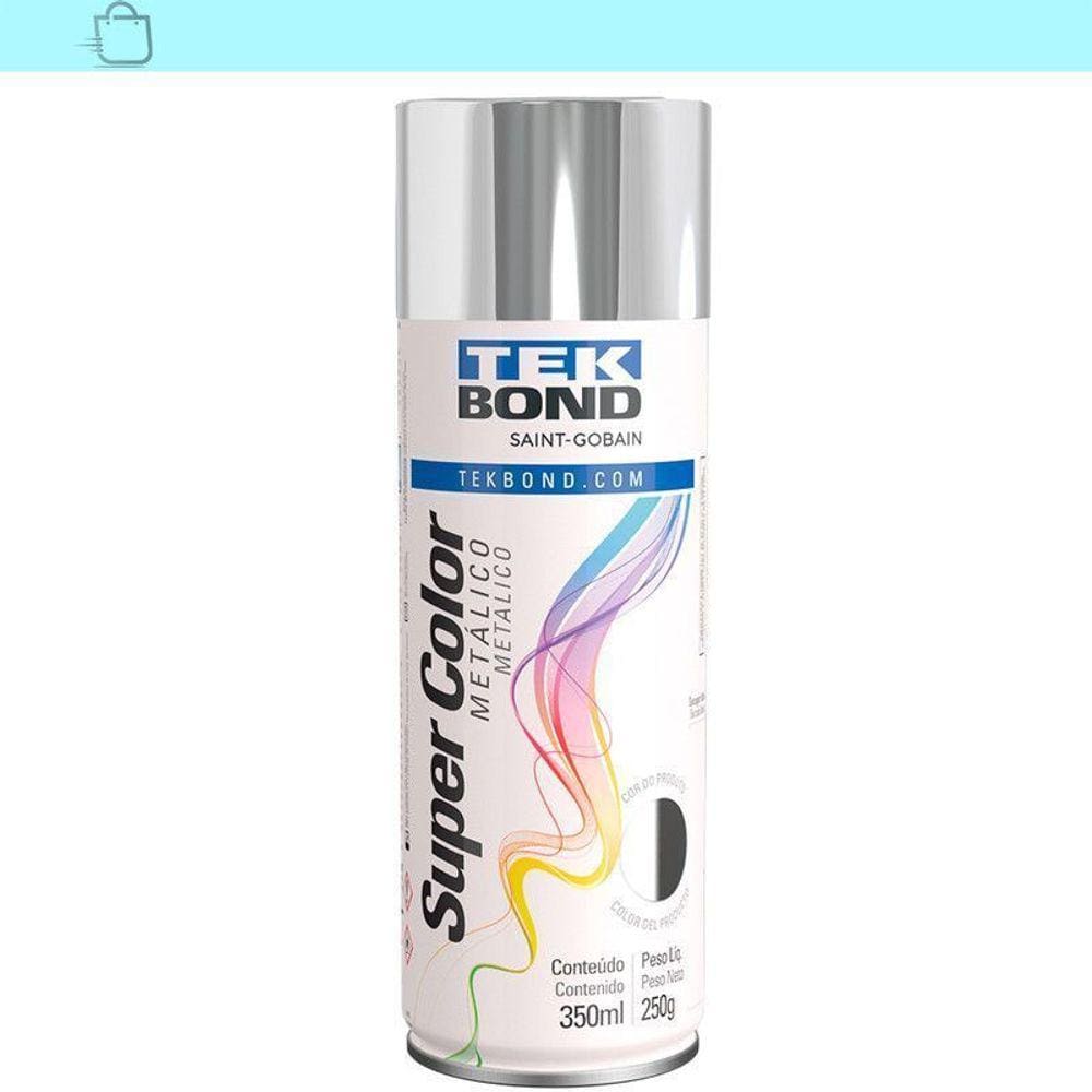 Tinta Super Color Metálico Tekbond 250g 350ml Cromado