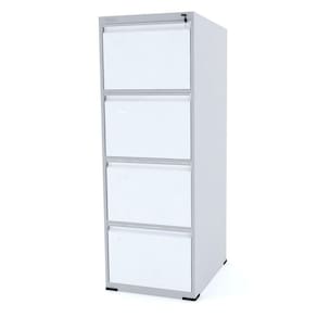 Arquivo De Aço 4 Gavetas Pandin Rptcm - Cinza/Branco