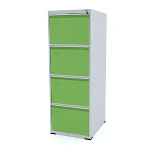 Arquivo De Aço 4 Gavetas Pandin Rptcm - Cinza/Verde