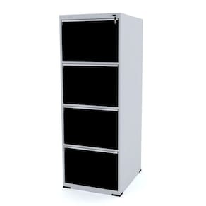 Arquivo De Aço 4 Gavetas Pandin Rptcm - Cinza/Preto