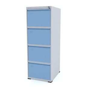 Arquivo De Aço 4 Gavetas Pandin Rptcm - Cinza/Azul Dalí