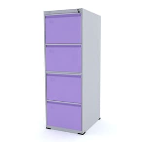 Arquivo De Aço 4 Gavetas Pandin Slm - Cinza/Lilás
