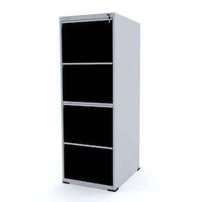 Arquivo De Aço 4 Gavetas Pandin Slm - Cinza/Preto