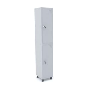 Roupeiro De Aço 1M 02 Portas Fechadura Pandin - Cinza