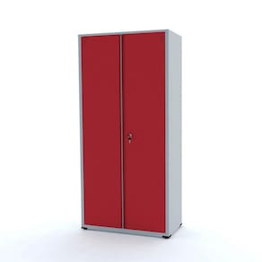 Armário De Aço 2 Portas 162X75x40 Pandin Ap408sl - Cinza/Vermelho