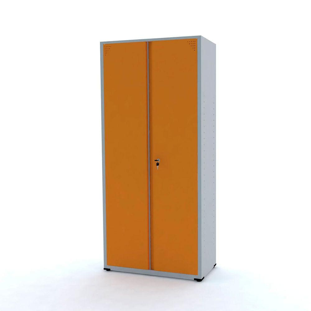 Armário De Aço 2 Portas 162X75x40 Pandin Ap408sl - Cinza/Laranja