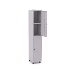 Roupeiro De Aço 1M 02 Portas C/ Prat. Pitão Pandin - Cinza