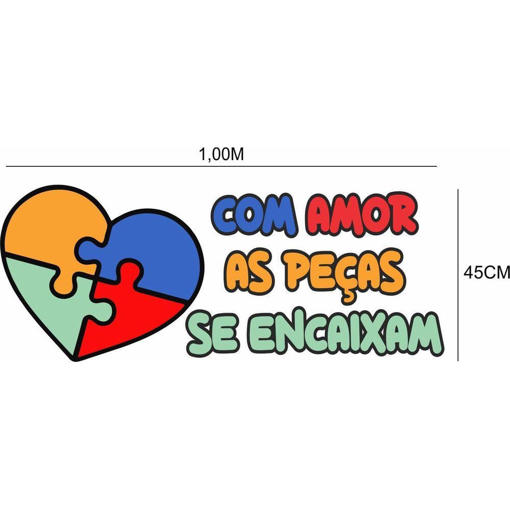 Adesivo De Parede Autismo Com Amor As Peças Se Encaixam