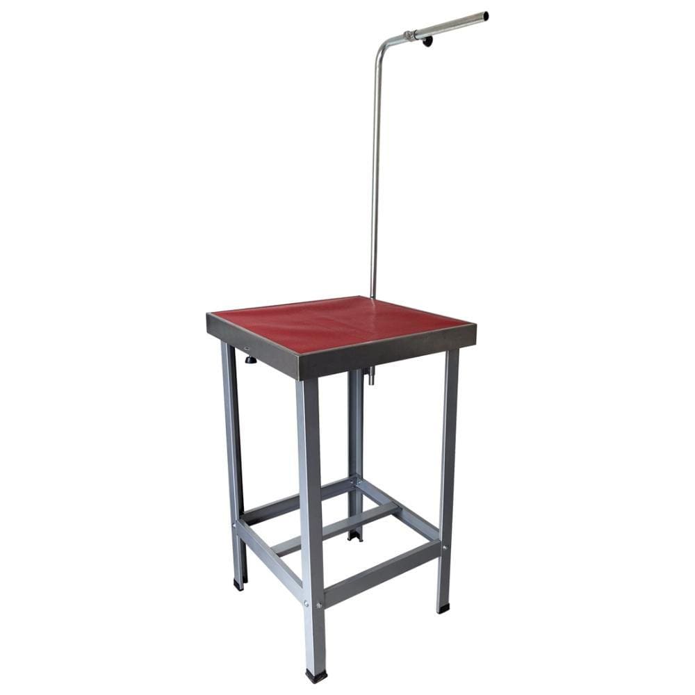 Mesa de Banho e Tosa Inox  AlcaPet 55X55cm Vermelho APIS-11P