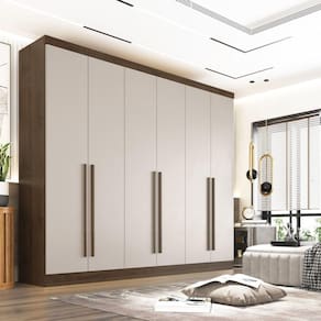 Guarda Roupa Casal 6 Portas 6 Gavetas Gramado 100% MDF New Canion/Off White