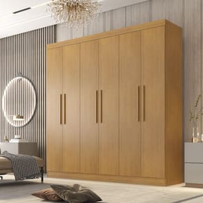 Guarda Roupa Casal 6 Portas 4 Gavetas Belém Cinamomo