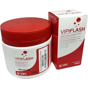 Kit Resina Acrílica Auto Polimerizante pó 225g e líquido 120ml Odonto Prótese e reparos gerais - INCOLOR