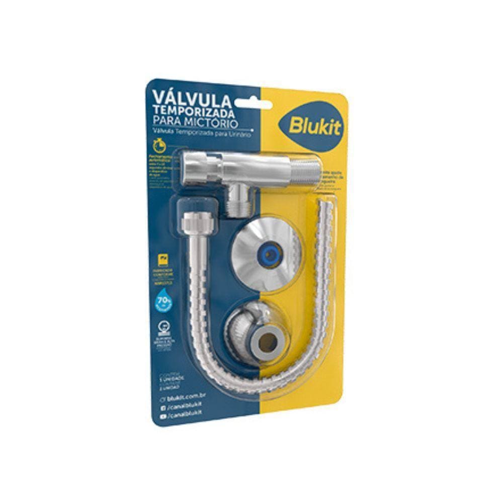 Válvula P Mictório Blukit Temporizada C Canopla e Flexível