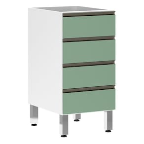 Balcão Sem Tampo 40cm Branco Com Verde Jade