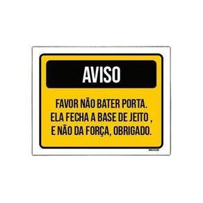 Placa Sinalização - Aviso Não Bater Porta Com Força 18X23Cm