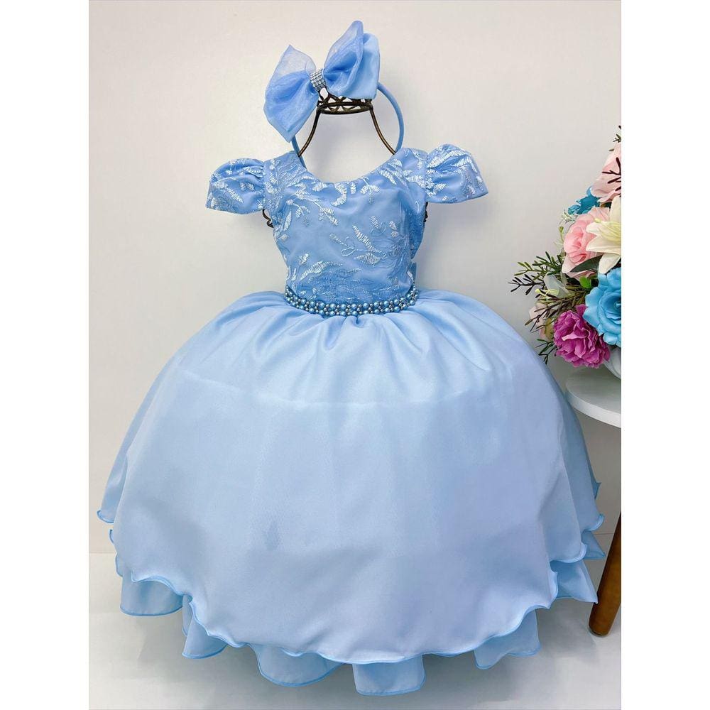 Vestido Azul Cinderela Infantil