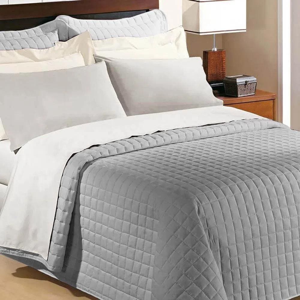 Kit Colcha Cobre Leito Solteiro Premier - Andreza Cinza