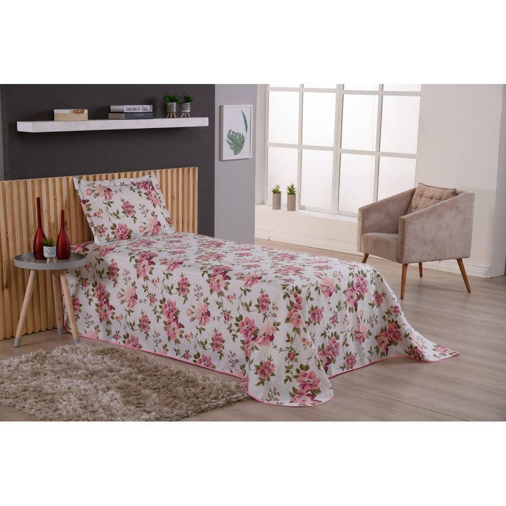 Kit Colcha Viena Solteiro 2 Peças Estampado Mercedes