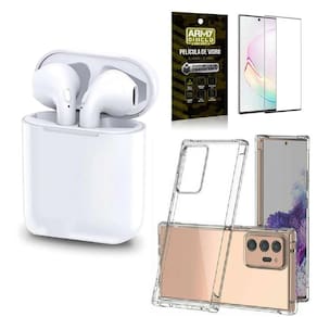 Kit Fone Sem Fio Tws Gold Samsung Note20 Ultra + Película 3D