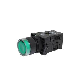 Botão De Comando 22Mm Iluminado 220V Verde P20Ig - Metaltex